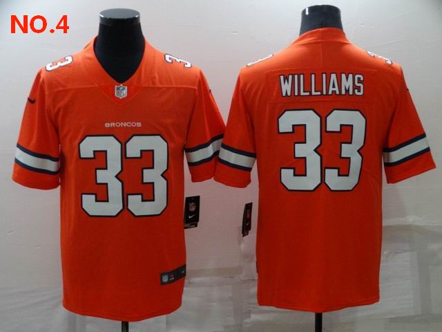 Men's Denver Broncos 33 Javonte Williams Jersey NO.4 ;